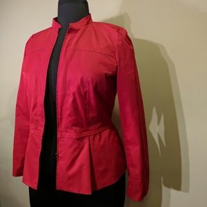 Red peplum blazer